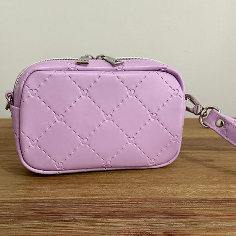 Lavender "Quilted" Mouse - Wristlet (can convert to crossbody)