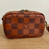 Brown "Checkered" Mouse - Wristlet (can convert to crossbody)