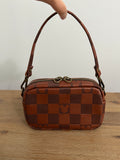 Brown "Checkered" Mouse - Wristlet (can convert to crossbody)