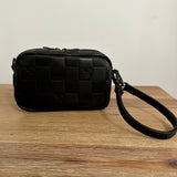 Black "Checkered" Mouse - Wristlet (can convert to crossbody)