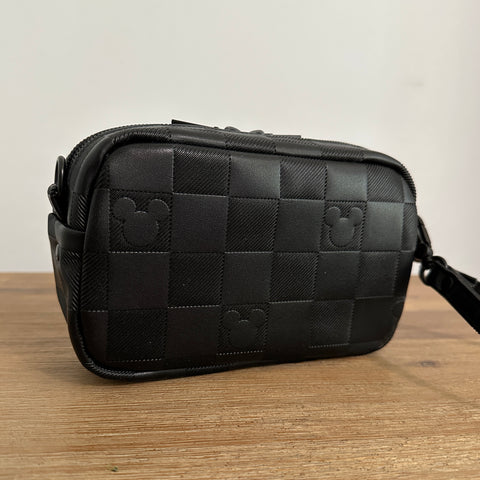 Black "Checkered" Mouse - Wristlet (can convert to crossbody)