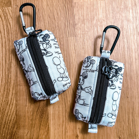 White Sketch Mouse - Mini Boxy Bag Keychain